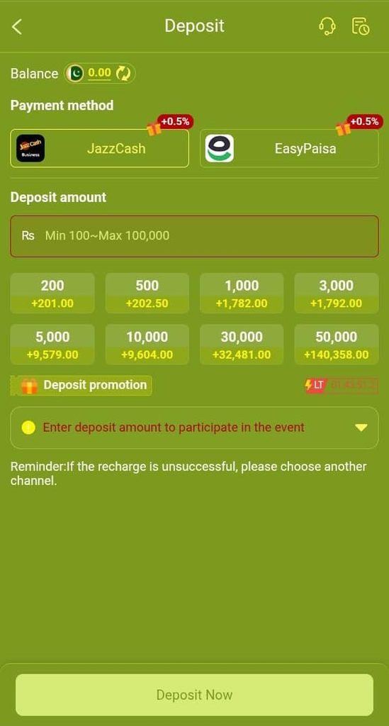 MF777 Game Deposit withdraw option